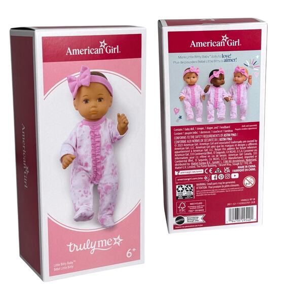 American Girl Little Bitty Baby Doll 7.75" Brown Hair & Eyes PJ Sleeper Box New - Picture 2 of 11